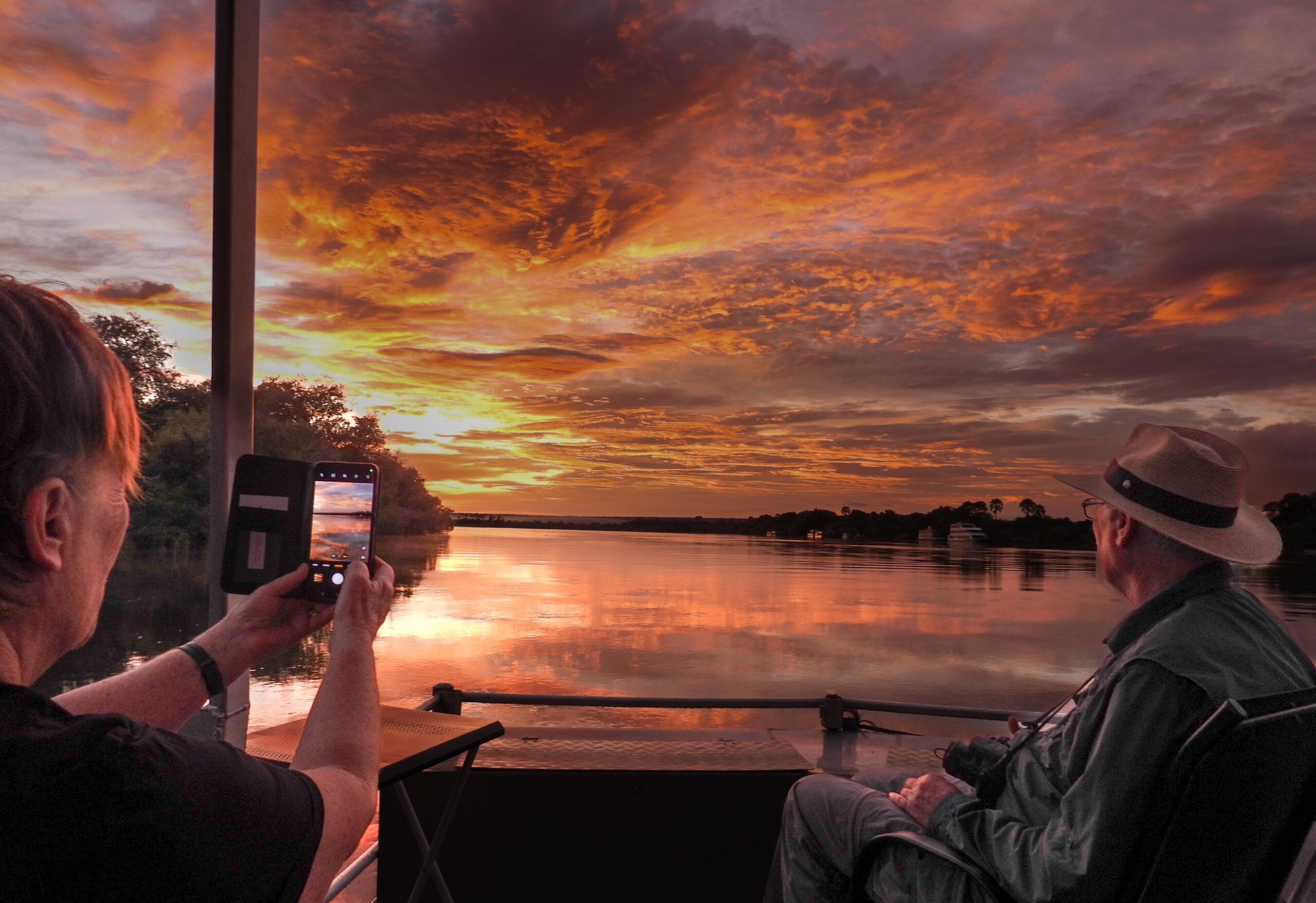 Guests on sunrise cruise safari